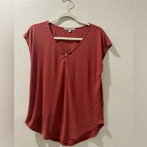 Burnt Orange Zipper T-shirt